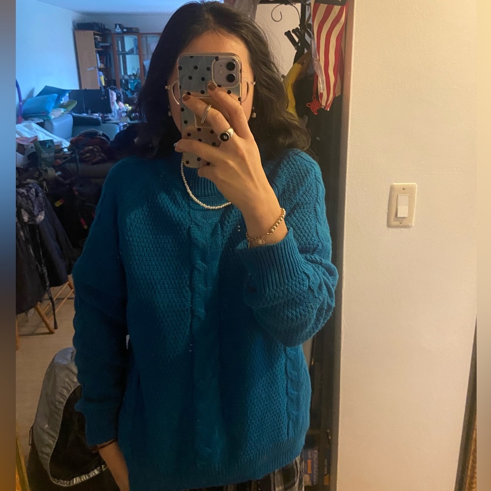 New York & Company Vibrant Blue Knit Sweater